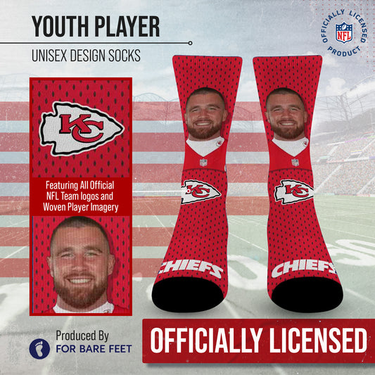 Kansas City Chiefs NFL Youth Roster Player Crew Socks - Red