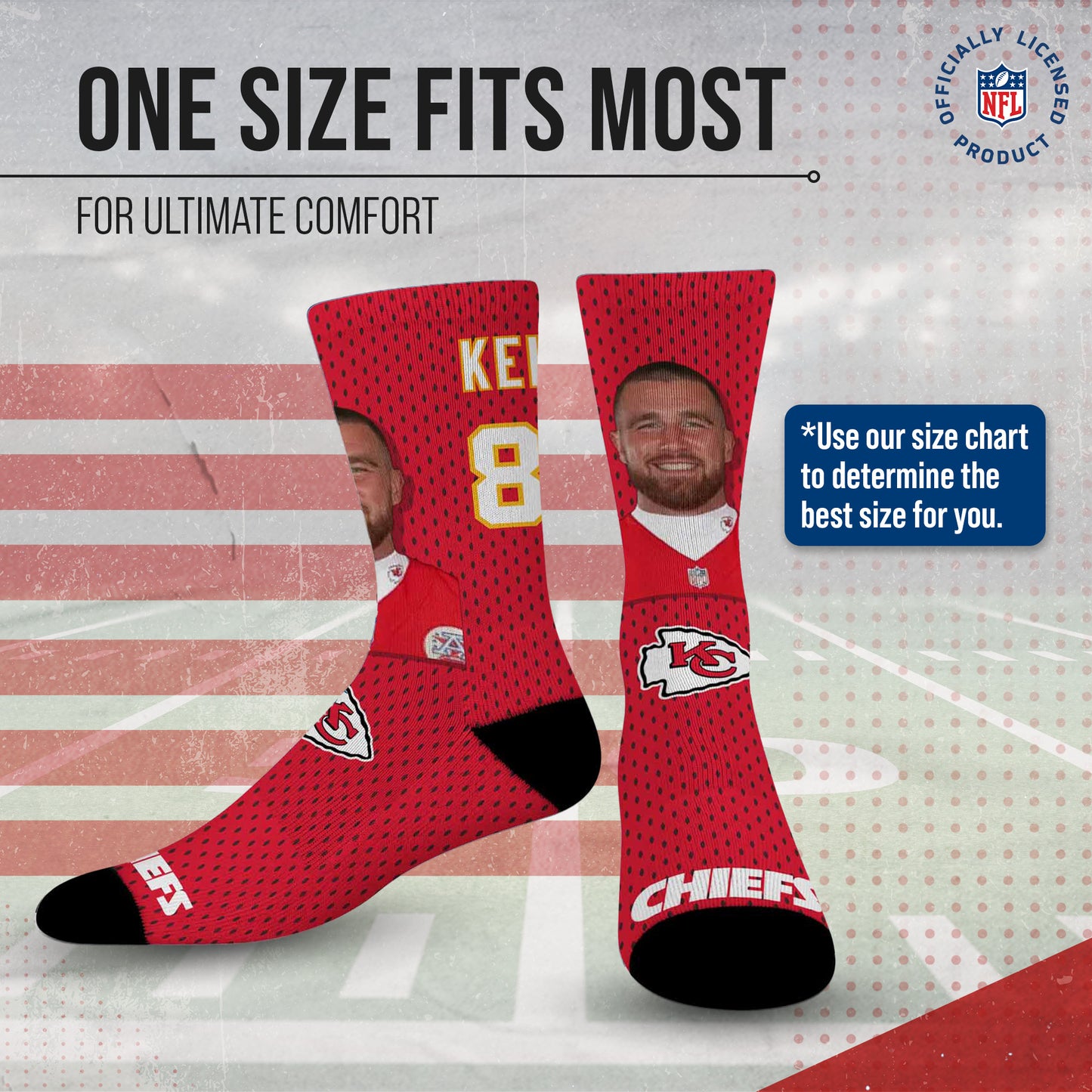 Kansas City Chiefs NFL Youth Roster Player Crew Socks - Red