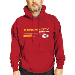 Kansas City Chiefs Adult NFL Speed Stat Sheet Fleece Hooded Sweatshirt - Red