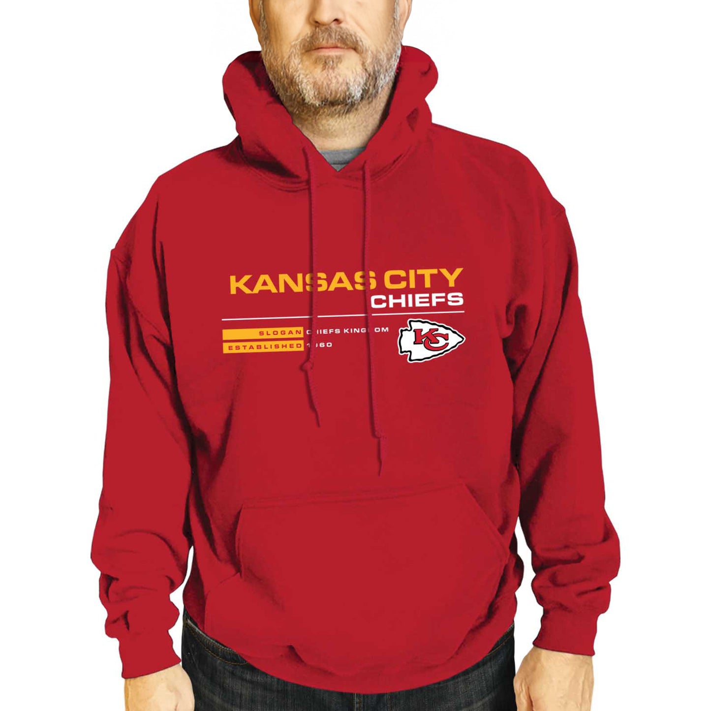 Kansas City Chiefs Adult NFL Speed Stat Sheet Fleece Hooded Sweatshirt - Red
