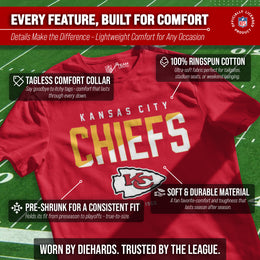 Kansas City Chiefs Adult NFL Diagonal Fade Color Block T-Shirt - Red