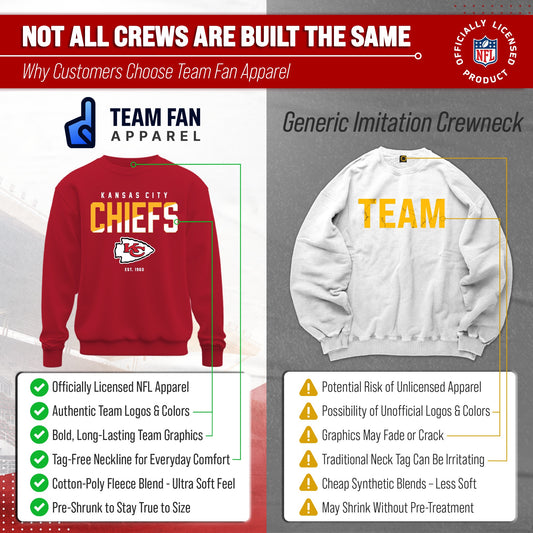 Kansas City Chiefs Adult NFL Diagonal Fade Color Block Crewneck Sweatshirt - Red