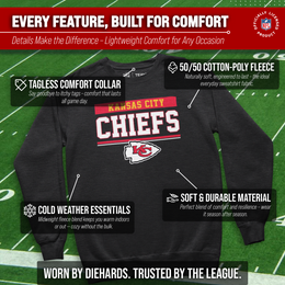 Kansas City Chiefs NFL Adult Long Sleeve Team Block Charcoal Crewneck Sweatshirt - Charcoal