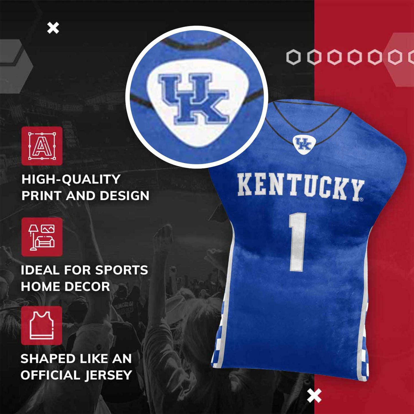 Kentucky Wildcats NCAA Jersey Cloud Pillow - Royal