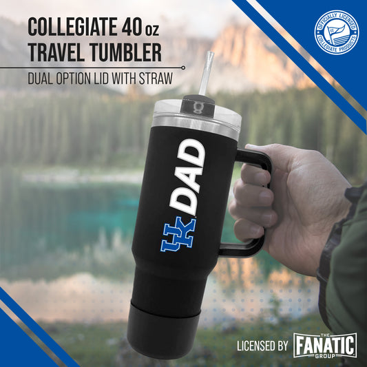 Kentucky Wildcats Collegiate 40oz Stainless Steel Travel Tumbler with Handle for Dad - Black
