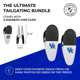 Kentucky Wildcats Collegiate University Two Piece Grilling Tools Set with 2 Magnet Chip Clips - Chrome