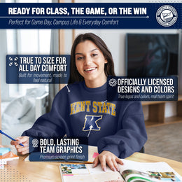 Kent State Golden Flashes Adult Arch & Logo Soft Style Gameday Crewneck Sweatshirt - Navy
