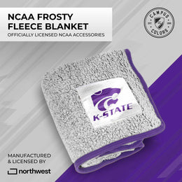 Kansas State Wildcats NCAA Silk Sherpa College Throw Blanket - Purple
