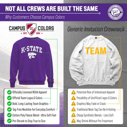 Kansas State Wildcats Adult Arch & Logo Soft Style Gameday Crewneck Sweatshirt - Purple
