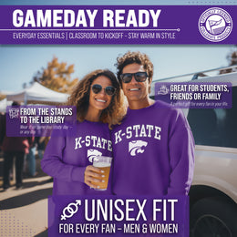 Kansas State Wildcats Adult Arch & Logo Soft Style Gameday Crewneck Sweatshirt - Purple