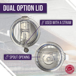 Kansas State Wildcats NCAA Stainless Steel 20oz Roadie With Handle & Dual Option Lid With Straw - White