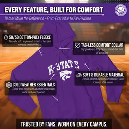Kansas State Wildcats Adult Arch & Logo Soft Style Gameday Hooded Sweatshirt - Purple
