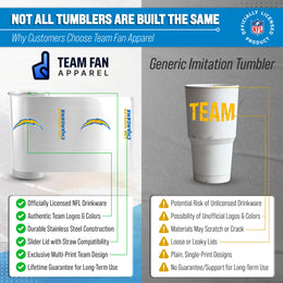 Los Angeles Chargers NFL 20oz Gameday Stainless Steel Tumbler - White