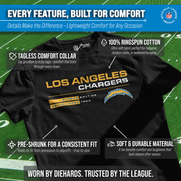 Los Angeles Chargers Adult NFL Speed Stat Sheet T-Shirt - Black