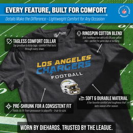 Los Angeles Chargers NFL Adult Football Helmet Tagless T-Shirt - Charcoal
