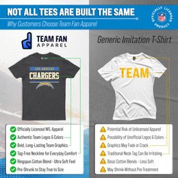 Los Angeles Chargers NFL Adult Team Block Tagless T-Shirt - Charcoal