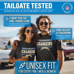 Los Angeles Chargers NFL Adult Team Block Tagless T-Shirt - Charcoal