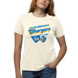 Los Angeles Chargers NFL Womens Vintage Charm Tag-Less Soft T-Shirt - Birch