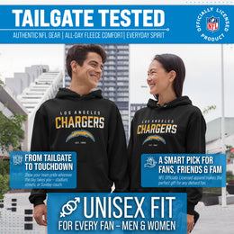 Los Angeles Chargers Adult NFL Diagonal Fade Fleece Hooded Sweatshirt - Black
