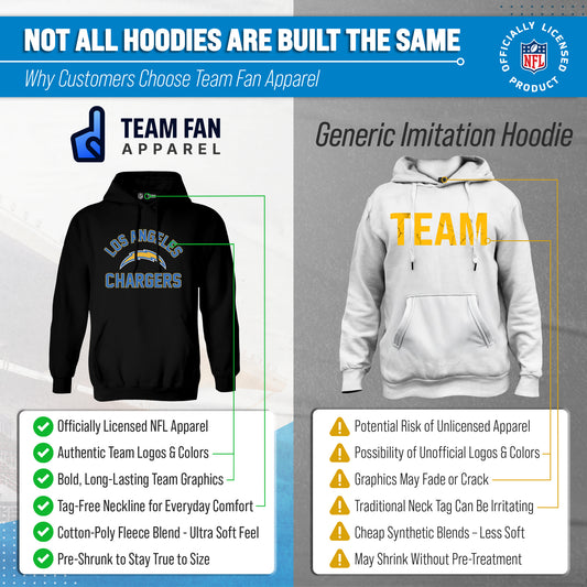 Los Angeles Chargers NFL Adult Gameday Hooded Sweatshirt - Black