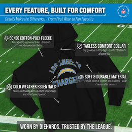 Los Angeles Chargers NFL Adult Gameday Hooded Sweatshirt - Black