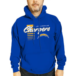 Los Angeles Chargers NFL Adult Unisex Retro Script Ultra Soft Fleece Hooded Sweatshirt - Royal