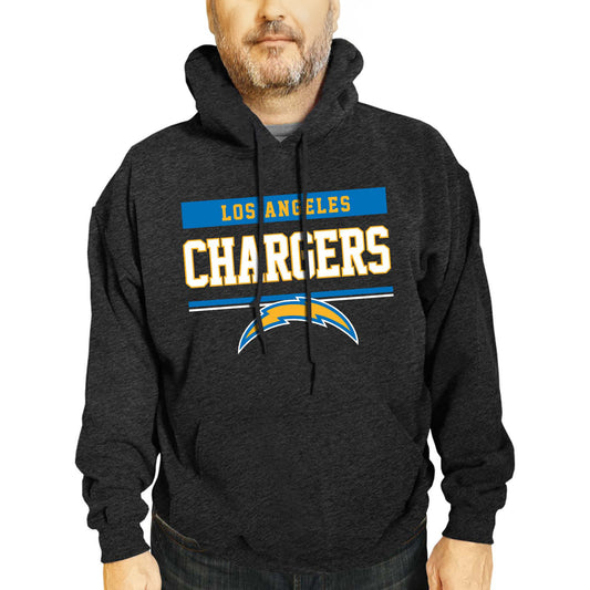 Los Angeles Chargers NFL Adult Gameday Charcoal Hooded Sweatshirt - Charcoal