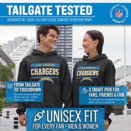 Los Angeles Chargers NFL Adult Gameday Charcoal Hooded Sweatshirt - Charcoal