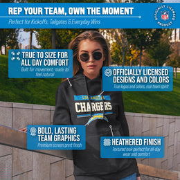 Los Angeles Chargers NFL Adult Gameday Charcoal Hooded Sweatshirt - Charcoal