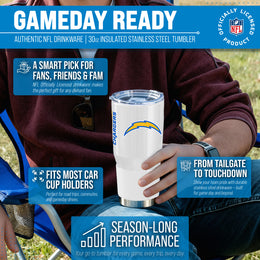 Los Angeles Chargers NFL 30oz Gameday Stainless Steel Tumbler - White