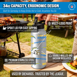 Los Angeles Chargers NFL 34Oz Native Quencher Water Bottle - White