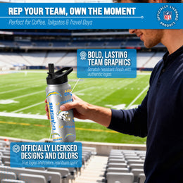 Los Angeles Chargers NFL 34Oz Native Quencher Water Bottle - White
