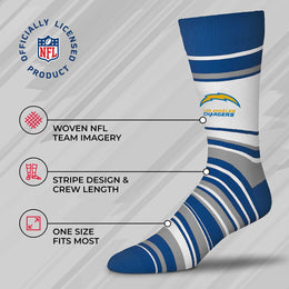 Los Angeles Chargers NFL Adult Striped Dress Socks - Blue