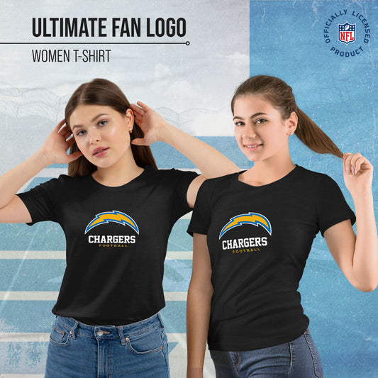 Los Angeles Chargers Women's NFL Ultimate Fan Logo Short Sleeve T-Shirt - Black
