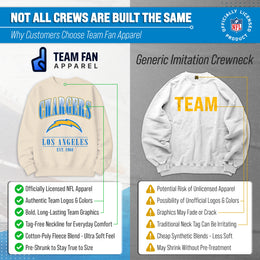 Los Angeles Chargers Womens NFL Starstruck Crewneck Pullover - Cream
