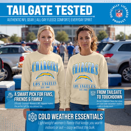 Los Angeles Chargers Womens NFL Starstruck Crewneck Pullover - Cream
