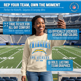 Los Angeles Chargers Womens NFL Starstruck Crewneck Pullover - Cream