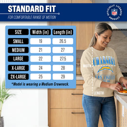 Los Angeles Chargers Womens NFL Starstruck Crewneck Pullover - Cream