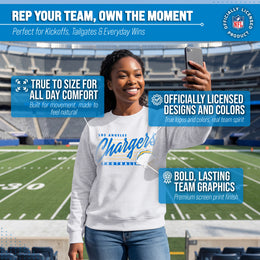 Los Angeles Chargers Womens NFL Scrimmage Line Crewneck Pullover - Gray Heather