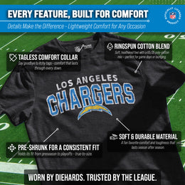 Los Angeles Chargers NFL Starting Fresh Short Sleeve Heather T-Shirt - Black