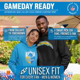 Los Angeles Chargers NFL Adult Unisex Modern Throwback Ultra Soft Fleece Hooded Sweatshirt - Black Heather