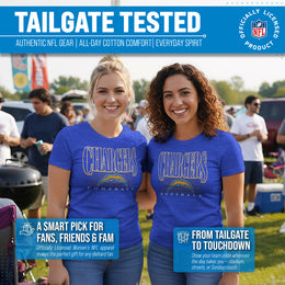 Los Angeles Chargers NFL Womens Overtime Blueprint Tag-Less T-Shirt - Royal