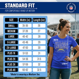 Los Angeles Chargers NFL Womens Overtime Blueprint Tag-Less T-Shirt - Royal