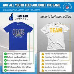 Los Angeles Chargers NFL Youth Overtime Blueprint Football T-Shirt Unisex Tag Free Comfortable - Royal