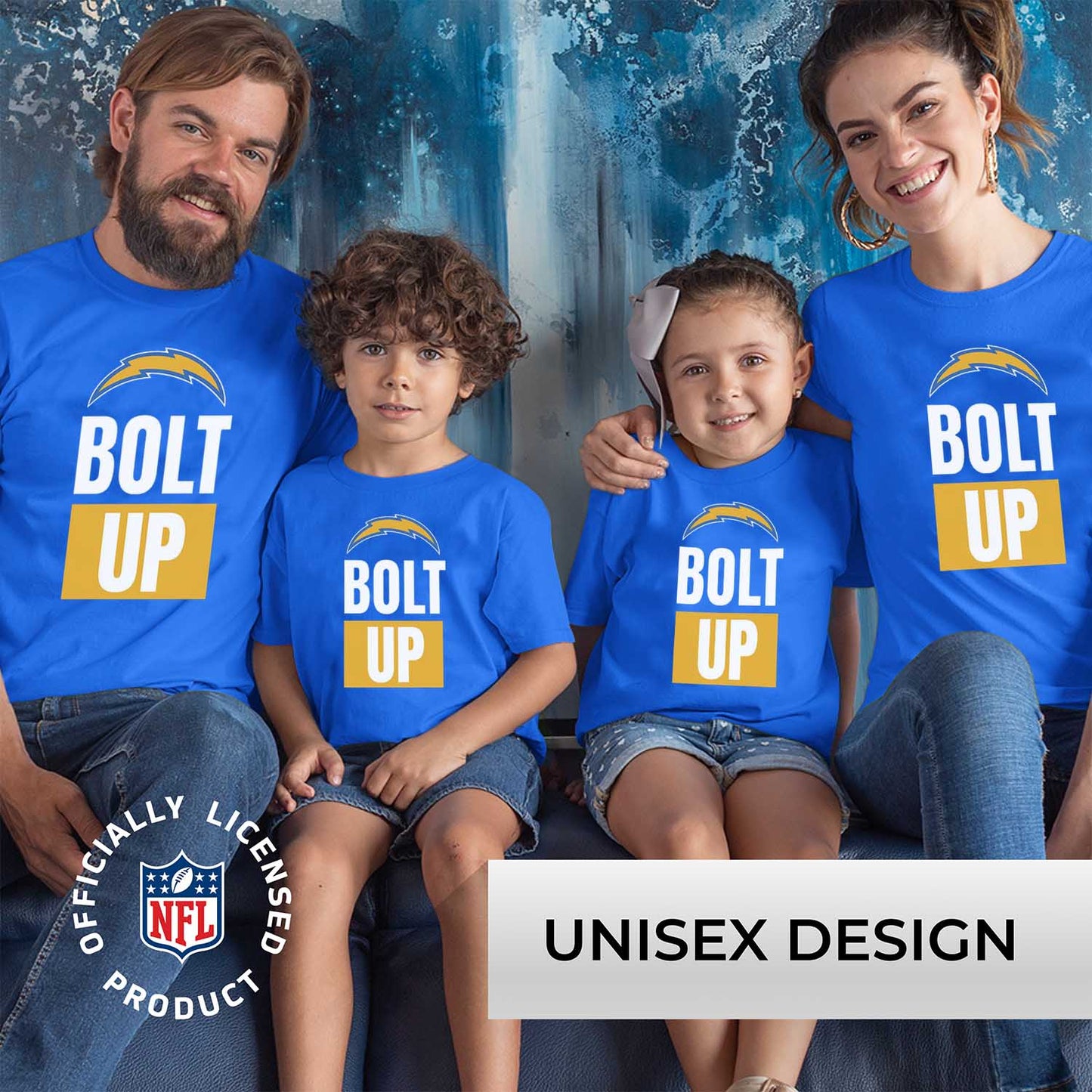 Los Angeles Chargers NFL Youth Team Slogan Short Sleeve Lightweight T Shirt - Royal