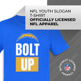 Los Angeles Chargers NFL Youth Team Slogan Short Sleeve Lightweight T Shirt - Royal