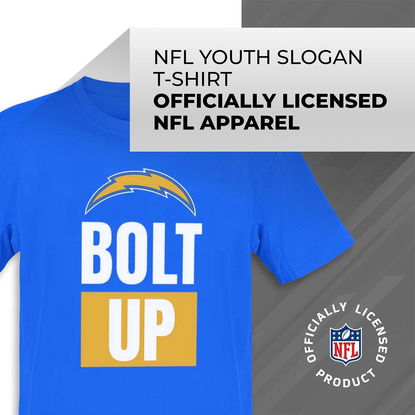 Los Angeles Chargers NFL Youth Team Slogan Short Sleeve Lightweight T Shirt - Royal