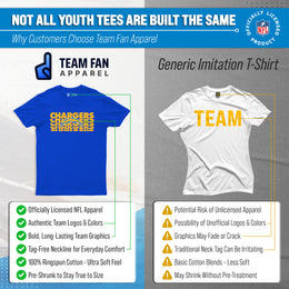 Los Angeles Chargers NFL Youth Repeating Logo Football T-Shirt Unisex Tag Free Comfortable - Royal