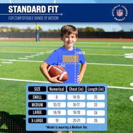 Los Angeles Chargers NFL Youth Repeating Logo Football T-Shirt Unisex Tag Free Comfortable - Royal