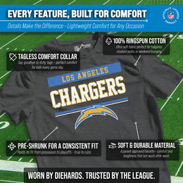 Los Angeles Chargers NFL Youth Short Sleeve Charcoal T Shirt - Charcoal